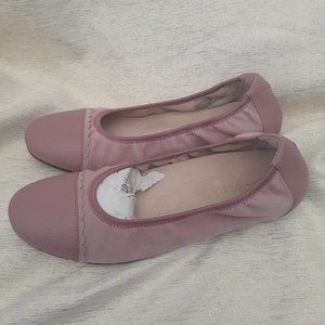 Vionic Tina Ballet Flats French Rose Purple Prim Cap Toe Size 9.5